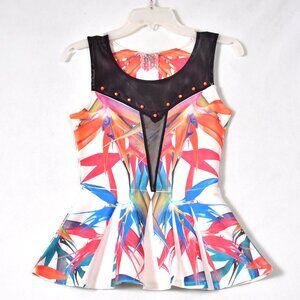 Mauve Women's Peplum Top Sleeveless Size Small Colorful